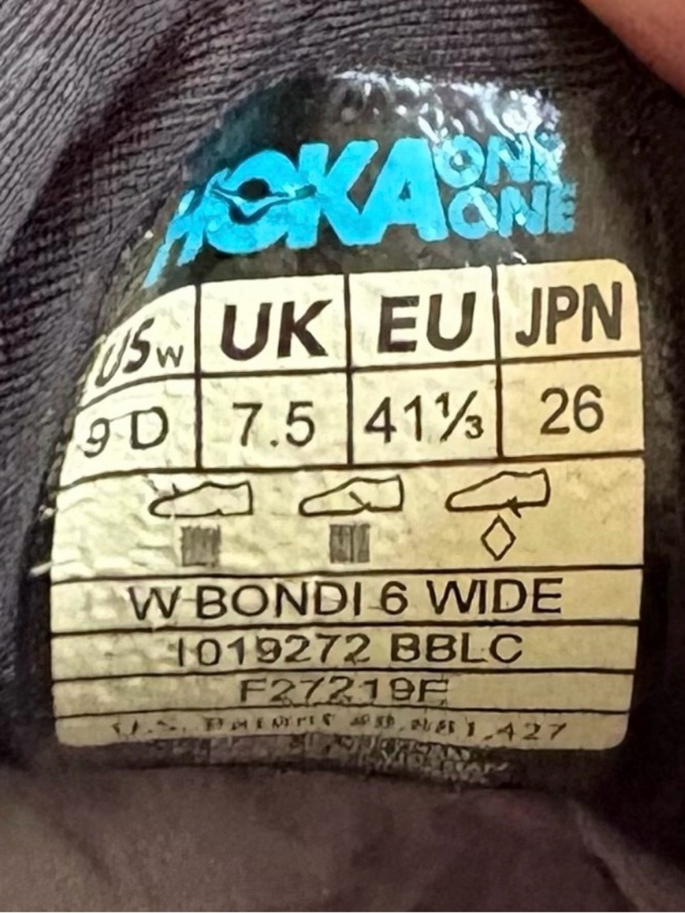 HOKA ONE ONE Bondi 6 Wide Triple Black Running Shoes Women’s Size 9D💕 - Picture 11 of 13